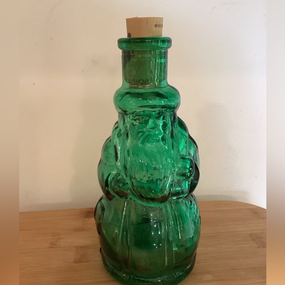 Other - Vintage Green Glass Santa Decanter, Made in SPAIN
